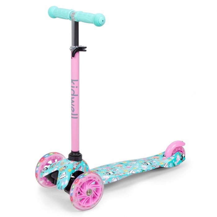 Kidwell Trotineta uno Happy lumini LED ghidon reglabil din aluminiu greutatea admisa 25 kg varsta 3 ani+