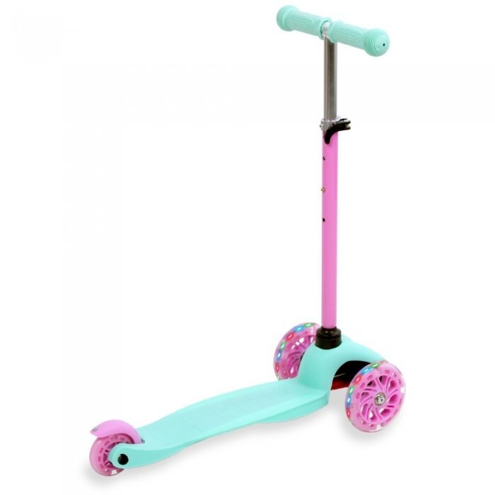Kidwell Trotineta Uno Mint cu led ghidon din aluminiu reglabil greutate admisa 25 kg varsta 3 ani+