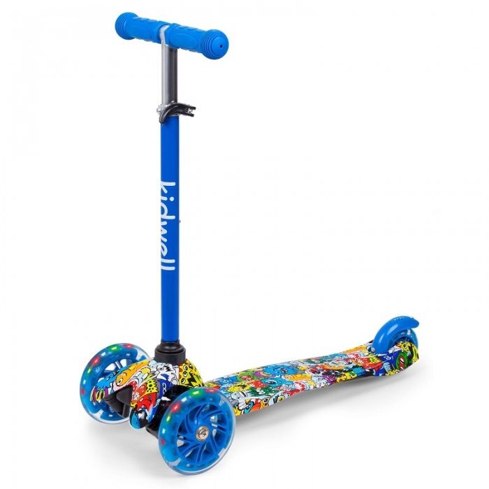 Kidwell Trotineta uno Monsters lumini LED ghidon reglabil din aluminiu greutatea admisa 25 kg varsta 3 ani+