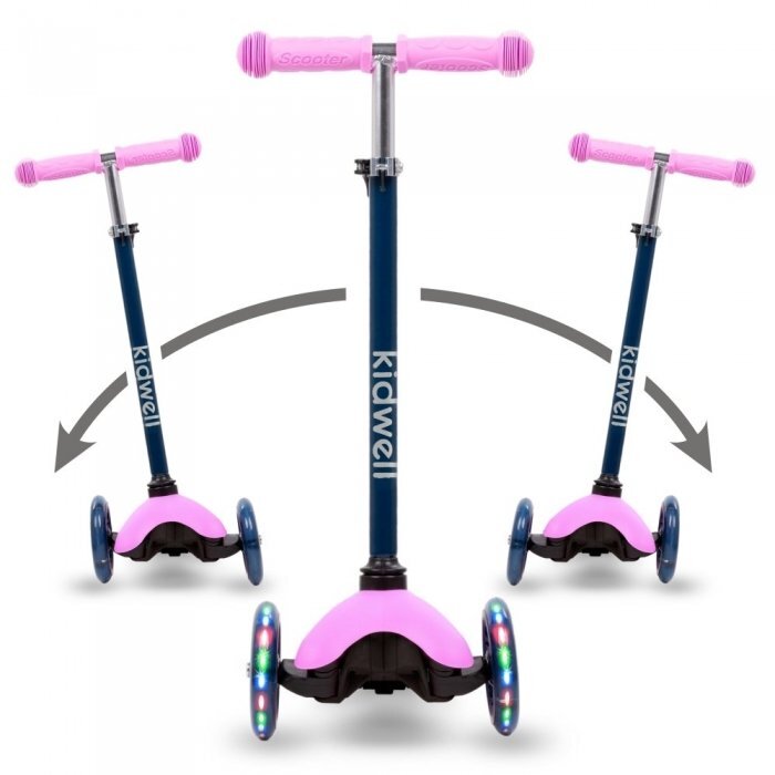Kidwell Trotineta Uno Violet cu led ghidon din aluminiu reglabil greutate admisa 25 kg varsta 3 ani+