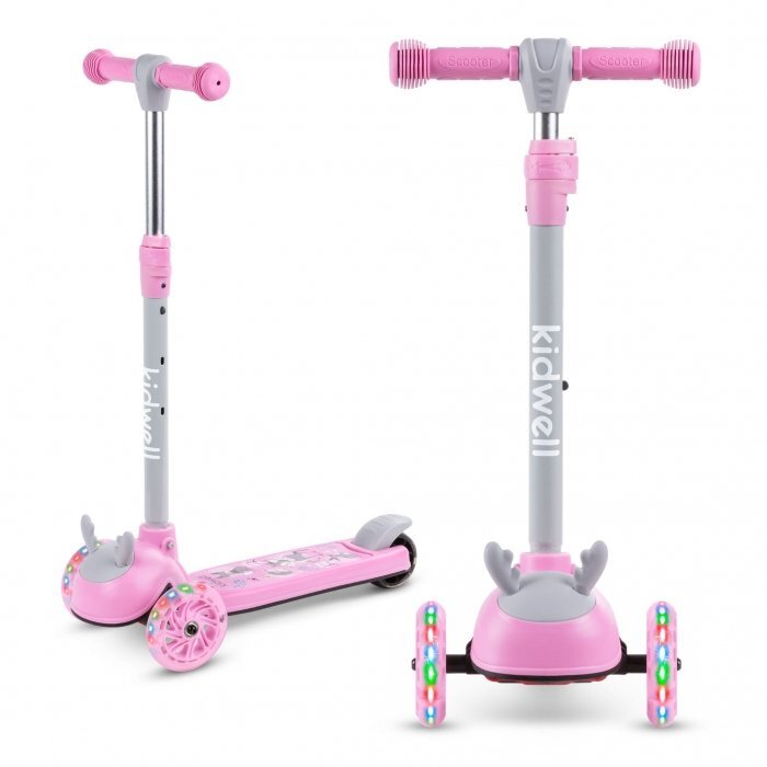 Kidwell Trotineta zoocar Deer lumini LED ghidon reglabil din aluminiu greutate suportata 25 kg varsta 3 ani+