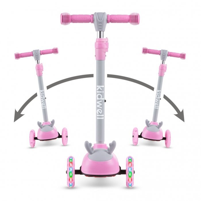 Kidwell Trotineta zoocar Deer lumini LED ghidon reglabil din aluminiu greutate suportata 25 kg varsta 3 ani+