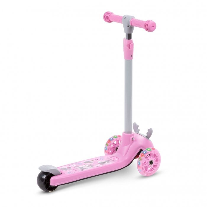 Kidwell Trotineta zoocar Deer lumini LED ghidon reglabil din aluminiu greutate suportata 25 kg varsta 3 ani+