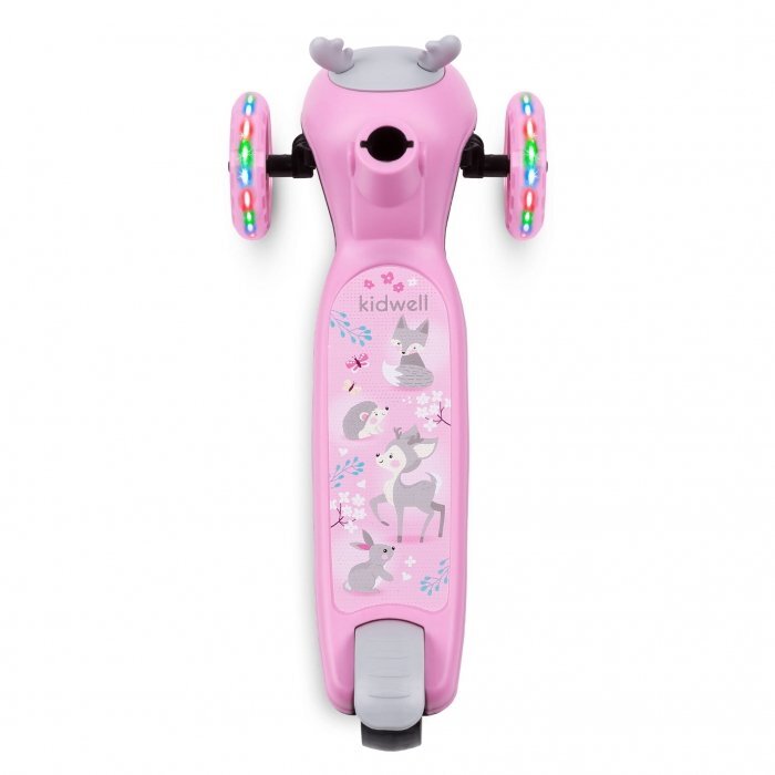 Kidwell Trotineta zoocar Deer lumini LED ghidon reglabil din aluminiu greutate suportata 25 kg varsta 3 ani+