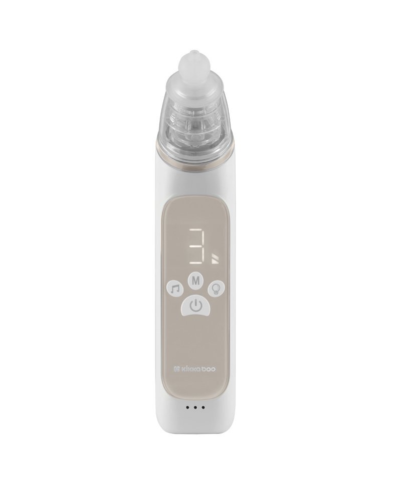 KikkaBoo Aspirator nazal electric Beige pentru bebelusi si copii cu protectie anti-reflux3 nivele aspiratie3 varfuri siliconecran ledbaterie 700mAhmuzica si lumini