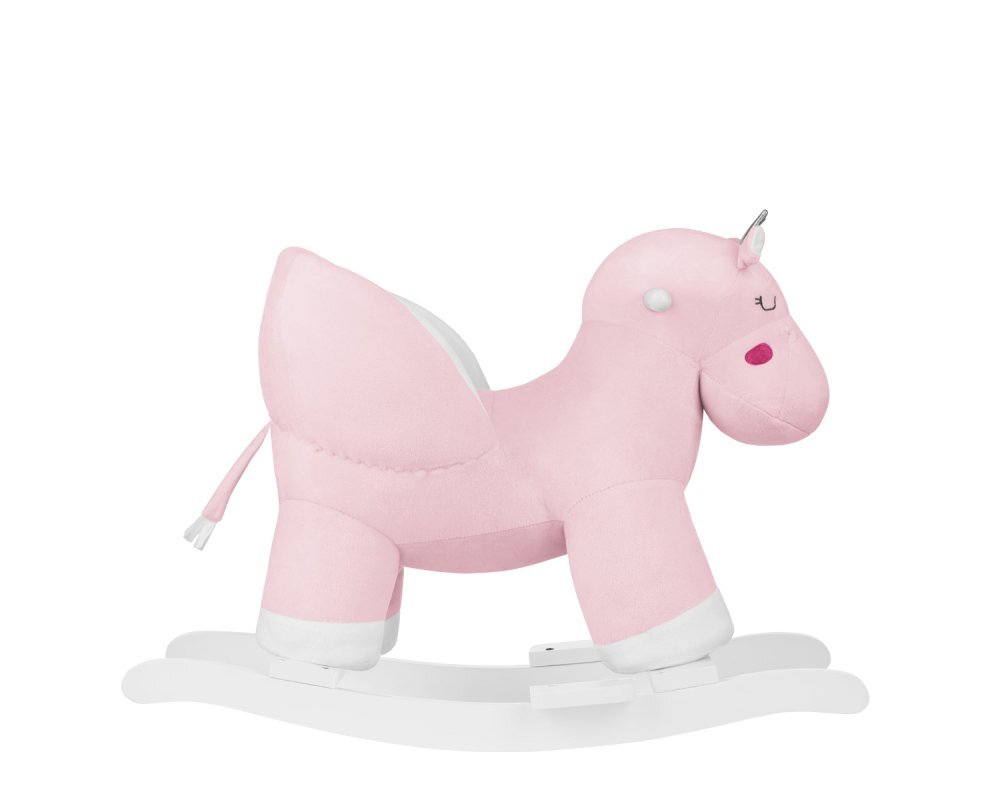 KikkaBoo Balansoar din plus cu baza din lemn si spatar Pink Hipo Princess