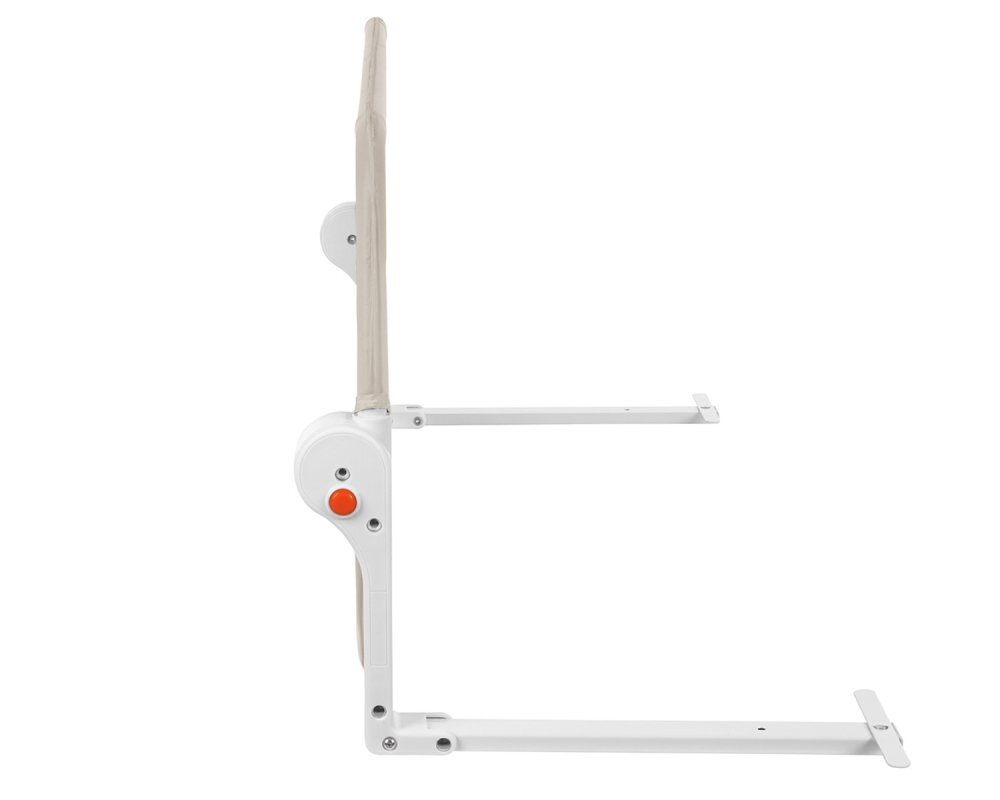KikkaBoo Bariera de protectie pentru pat copii I am Safe Beige 120 cmfixare stabilarabatabilapotrivita pentru saltele de la 12-20 cmcolturi rotunjitematerial textil de inalta calitate