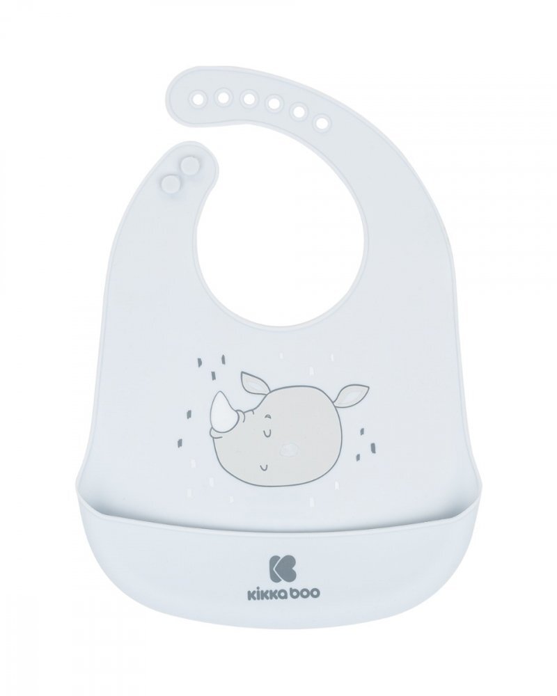 KikkaBoo Baveta din silicon cu buzunar Savanna Blue