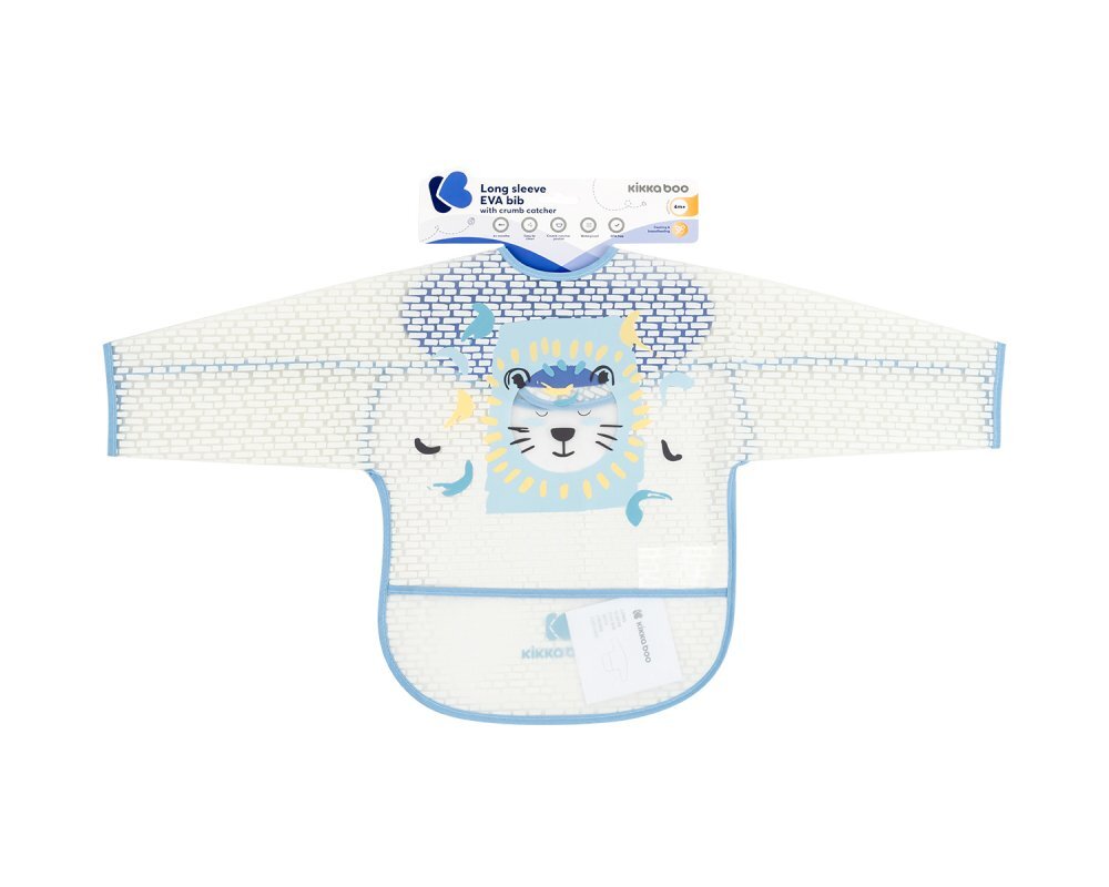 KikkaBoo Baveta impermeabila cu maneci si buzunar Arty Blue
