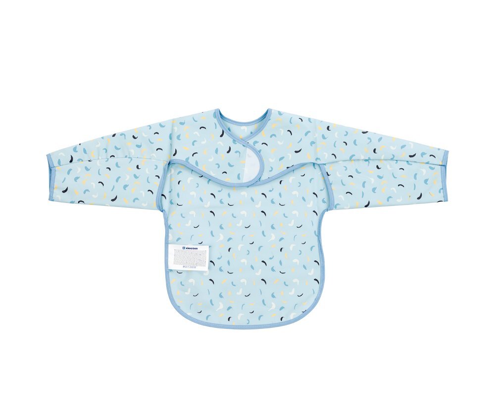 KikkaBoo Baveta impermeabila cu maneci si buzunar Arty Blue Pattern