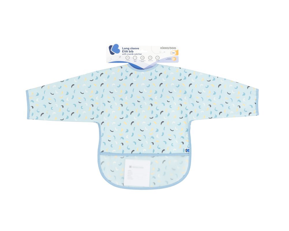 KikkaBoo Baveta impermeabila cu maneci si buzunar Arty Blue Pattern