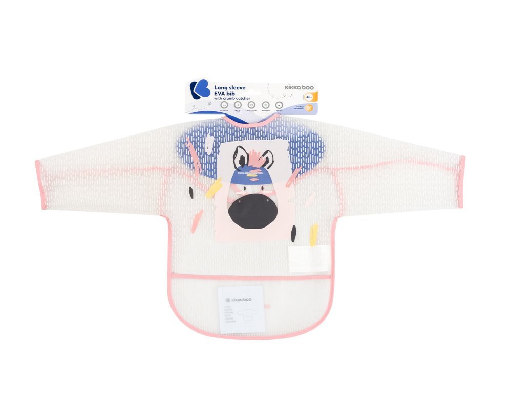 KikkaBoo Baveta impermeabila cu maneci si buzunar Arty Pink