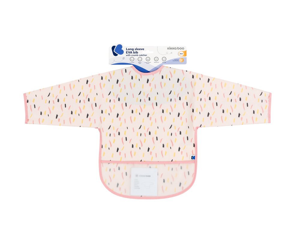 KikkaBoo Baveta impermeabila cu maneci si buzunar Arty Pink Pattern