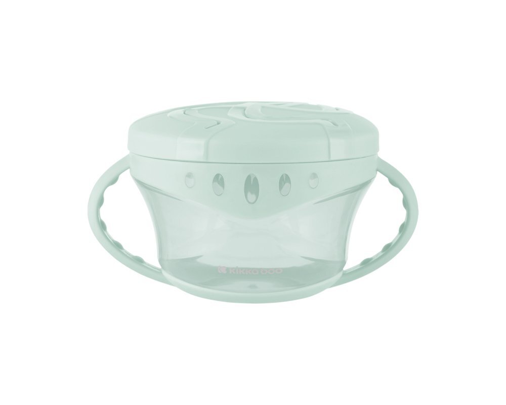 KikkaBoo Bol cu manere pentru copii Snack-me-up Mintcapac moale si flexibil cu orificu usor de accesatideal pentru gustari