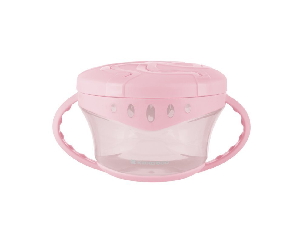 KikkaBoo Bol cu manere pentru copii Snack-me-up Pinkcapac moale si flexibil cu orificu usor de accesatideal pentru gustari