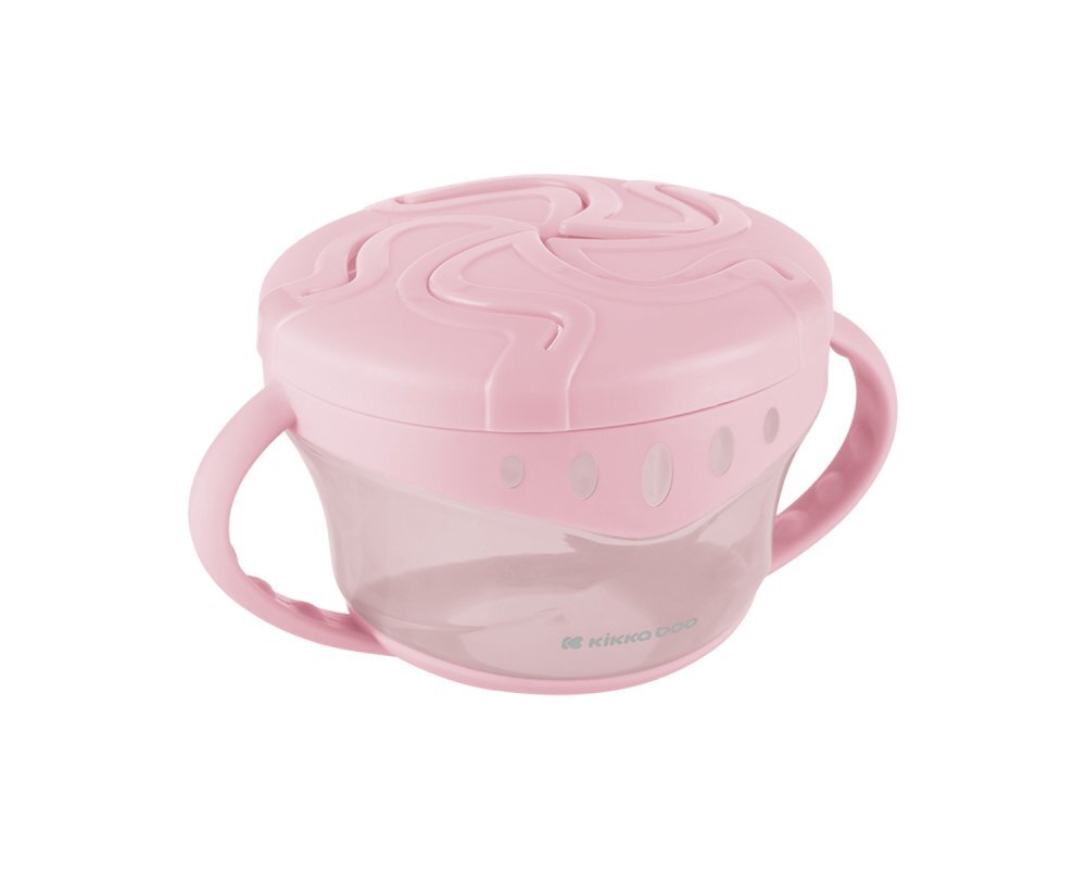 KikkaBoo Bol cu manere pentru copii Snack-me-up Pinkcapac moale si flexibil cu orificu usor de accesatideal pentru gustari