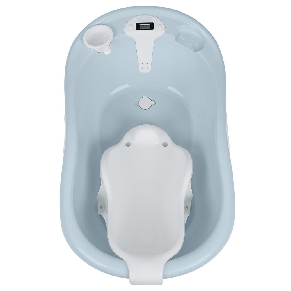 KikkaBoo Cadita copii cu termometru digital si reductor anatomic detasabil Lavera Bluerealizata din plastic rezistent cu margini rotunijitefara BPAmanere pentru mutare usoarasuport sapun si recipient clatire inclus