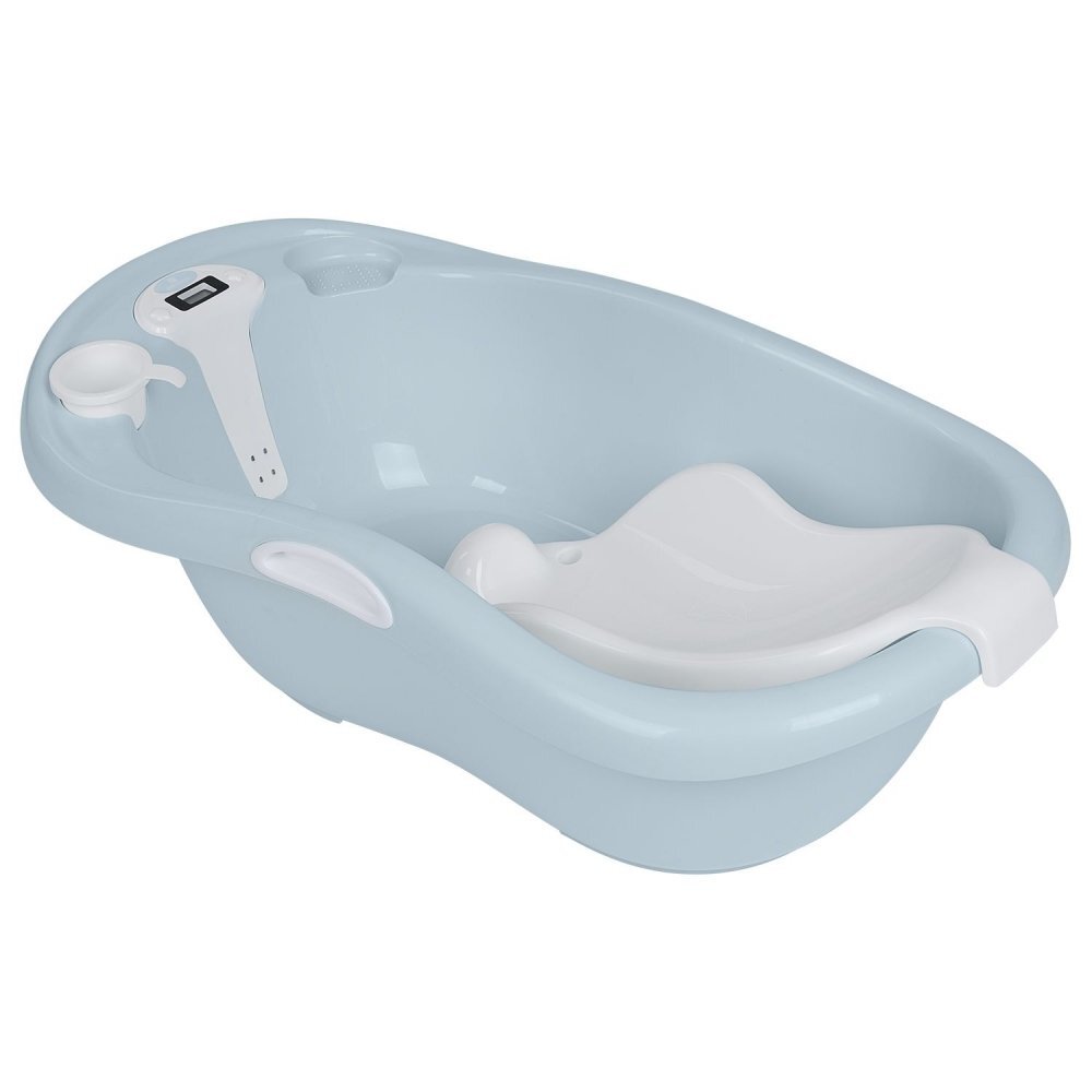 KikkaBoo Cadita copii cu termometru digital si reductor anatomic detasabil Lavera Bluerealizata din plastic rezistent cu margini rotunijitefara BPAmanere pentru mutare usoarasuport sapun si recipient clatire inclus