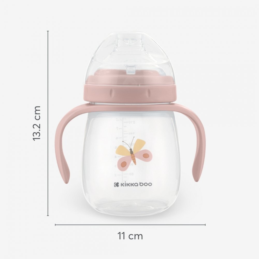 KikkaBoo Cana cu cioc din silicon pentru copii Hedge-hugs Roz 240ml manere practice varsta recomandata 6 luni+