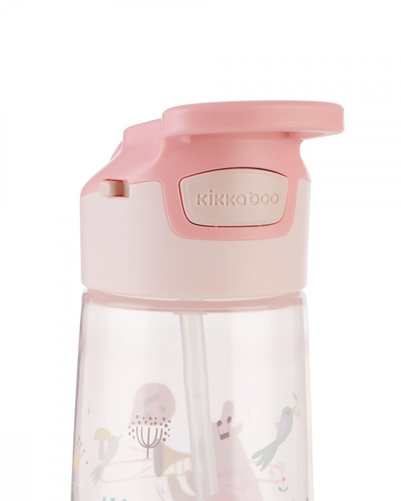 KikkaBoo Cana cu duza din silicon 450ml Music Fest Pink