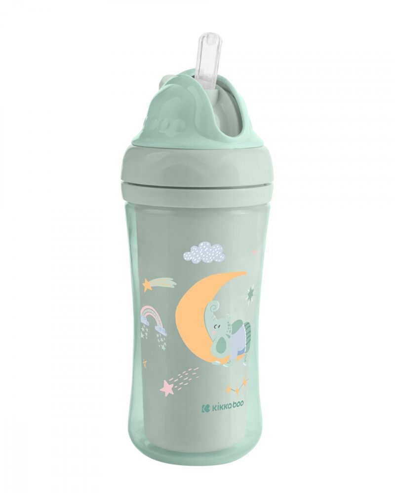KikkaBoo Cana cu pai din silicon 220ml Moony me Mint