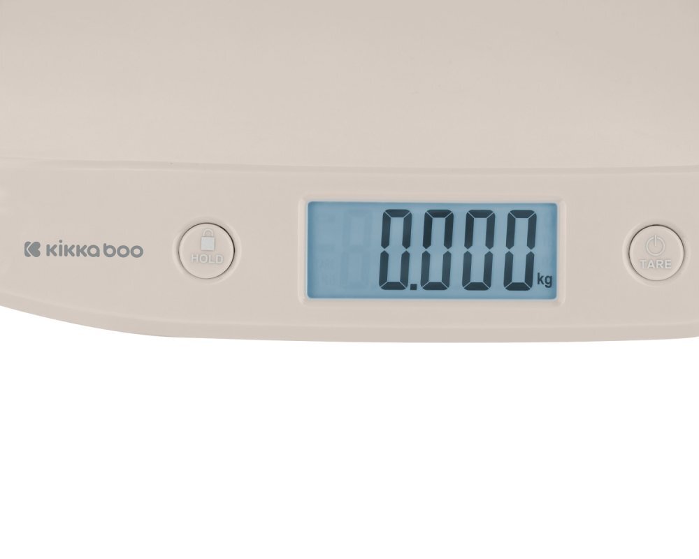 KikkaBoo Cantar digital pentru bebelusi Lyra Beigedesign compact cu afisaj LCD cu lumina alba functie Holdfunctie taraoprire automata dupa 2 minuteprecizie de la 50g pana la 20kgSuprafata concava ergonomica+centimetru