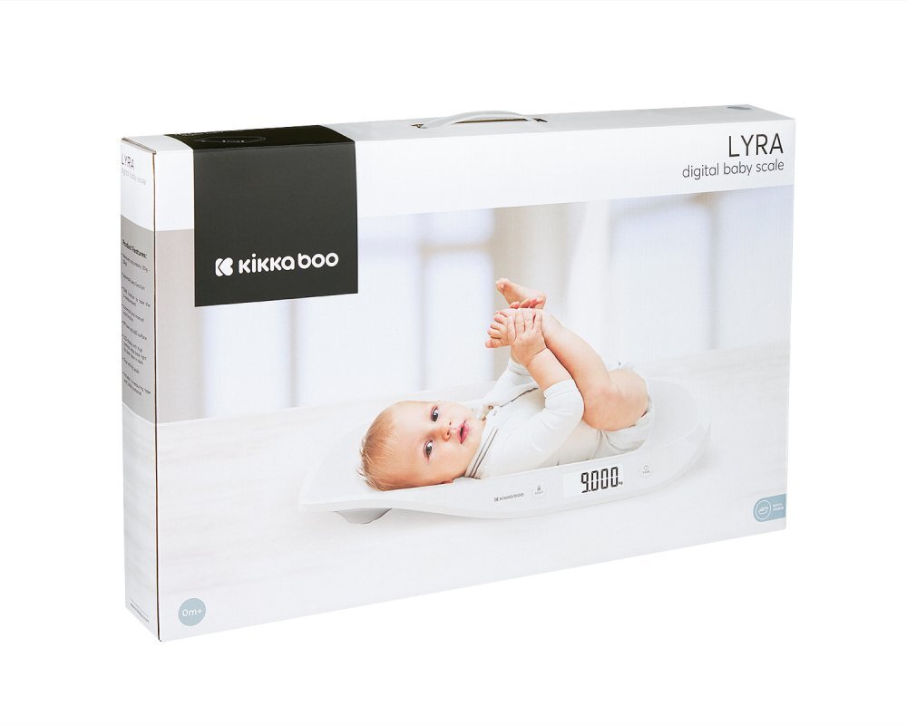 KikkaBoo Cantar digital pentru bebelusi Lyra Greydesign compact cu afisaj LCD cu lumina alba functie Holdfunctie taraoprire automata dupa 2 minuteprecizie de la 50g pana la 20kgSuprafata concava ergonomica+centimetru