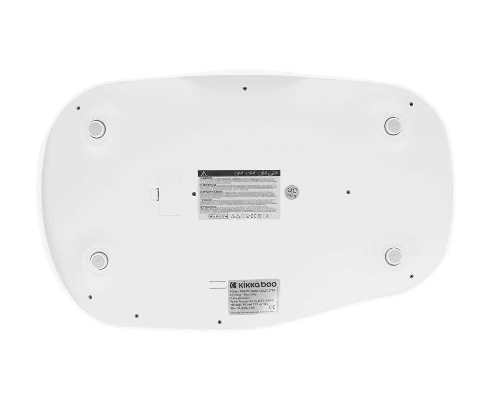 KikkaBoo Cantar digital pentru bebelusi Lyra Whitedesign compact cu afisaj LCD cu lumina alba functie Holdfunctie taraoprire automata dupa 2 minuteprecizie de la 50g pana la 20kgSuprafata concava ergonomica+centimetru
