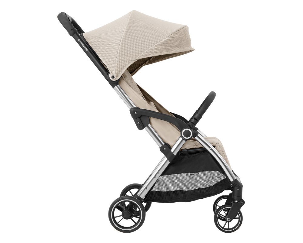 KikkaBoo Carucior sport autofold Eden Beigecadru din aluminiu cu vopsea cromatasistem automat de pliere compactaroti pivotante cu suspensiispatar si suport picioare reglabilecapotinarecomandat de la nastere pana la 22kg