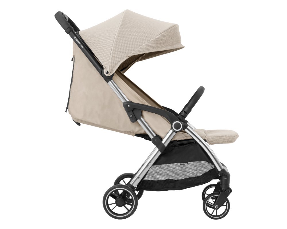 KikkaBoo Carucior sport autofold Eden Beigecadru din aluminiu cu vopsea cromatasistem automat de pliere compactaroti pivotante cu suspensiispatar si suport picioare reglabilecapotinarecomandat de la nastere pana la 22kg