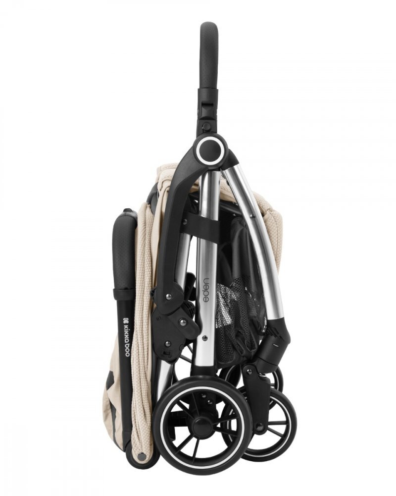 KikkaBoo Carucior sport autofold Eden Beigecadru din aluminiu cu vopsea cromatasistem automat de pliere compactaroti pivotante cu suspensiispatar si suport picioare reglabilecapotinarecomandat de la nastere pana la 22kg