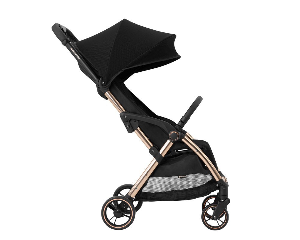 KikkaBoo Carucior sport autofold Eden Blackcadru din aluminiu cu vopsea cromatasistem automat de pliere compactaroti pivotante cu suspensiispatar si suport picioare reglabilecapotinarecomandat de la nastere pana la 22kg