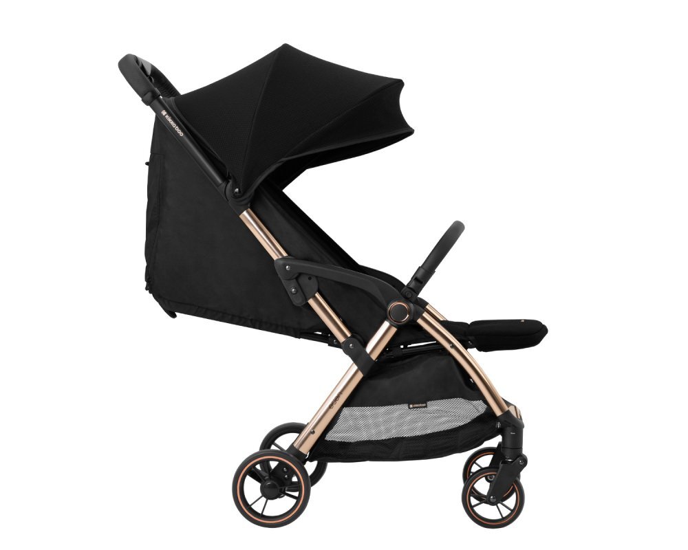 KikkaBoo Carucior sport autofold Eden Blackcadru din aluminiu cu vopsea cromatasistem automat de pliere compactaroti pivotante cu suspensiispatar si suport picioare reglabilecapotinarecomandat de la nastere pana la 22kg