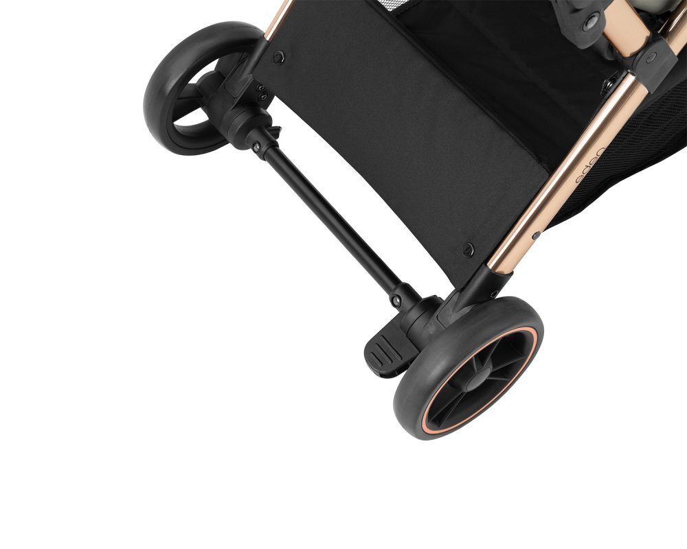 KikkaBoo Carucior sport autofold Eden Blackcadru din aluminiu cu vopsea cromatasistem automat de pliere compactaroti pivotante cu suspensiispatar si suport picioare reglabilecapotinarecomandat de la nastere pana la 22kg