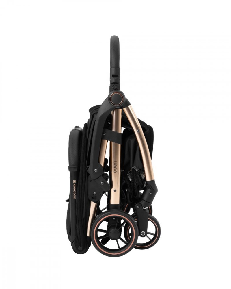 KikkaBoo Carucior sport autofold Eden Blackcadru din aluminiu cu vopsea cromatasistem automat de pliere compactaroti pivotante cu suspensiispatar si suport picioare reglabilecapotinarecomandat de la nastere pana la 22kg
