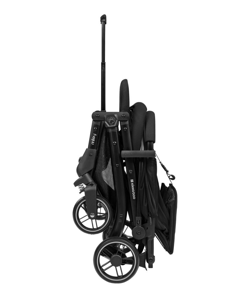 KikkaBoo Carucior sport Miley Black pana la 22kgPliere compacta cu sistem trollerCadru aluminiuSuspensiiBaldachin cu extensie protectie UPF50+Spatar reglabil cu pozitie de somnMaterial impermeabilHusa picioare