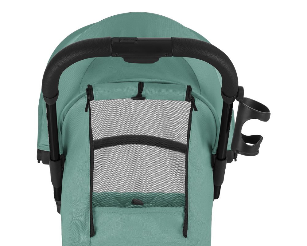 KikkaBoo Carucior sport pana la 22kg 0-48 lunicadru din aluminiu cu pliere compactapozitie de somnCompatibil avionhusa ploaiesuport pahar si geanta transport incluse Cloe Mint 2024