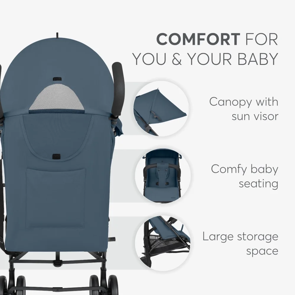 KikkaBoo Carucior sport pentru copii Beetle 2 Blue cu spatar reglabilbara de protectie detasabilapliere tip umbrelcopertina reglabilaroti pivotante detasabilepana la 22kg