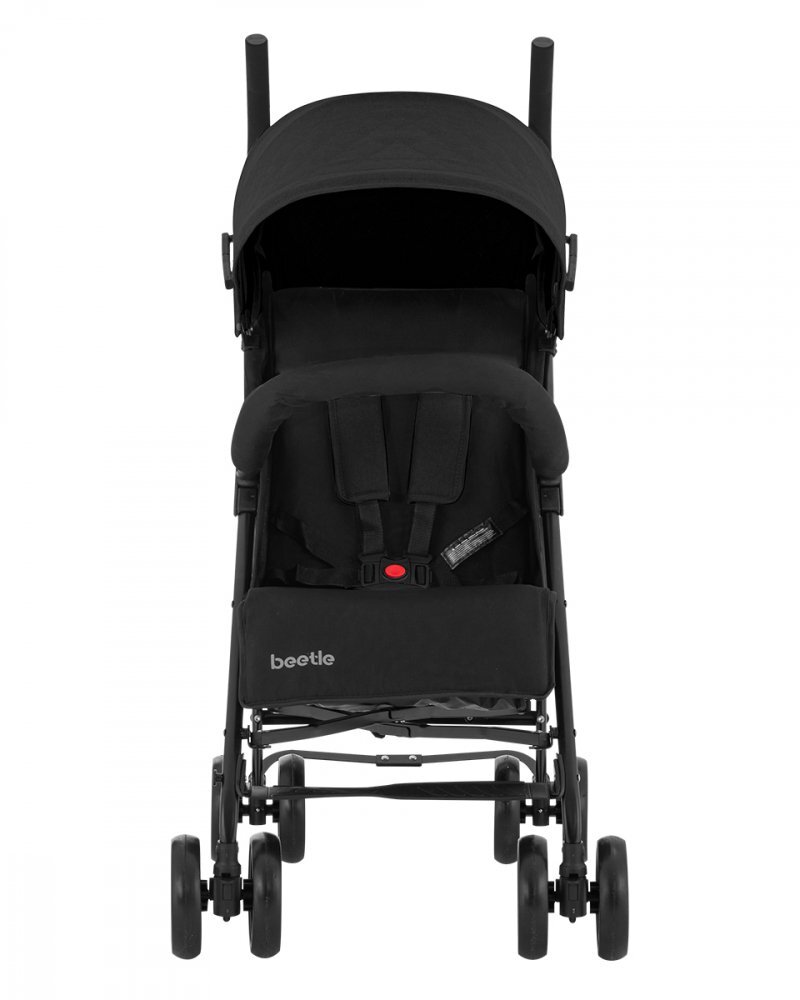 KikkaBoo Carucior sport pentru copii Beetle Black cu Spatar reglabilBara de protectie detasabilaPliere tip umbrela si greutate redusa Copertina reglabila cu plasa de ventilatieRoti pivotante detasabilePana la 22kg