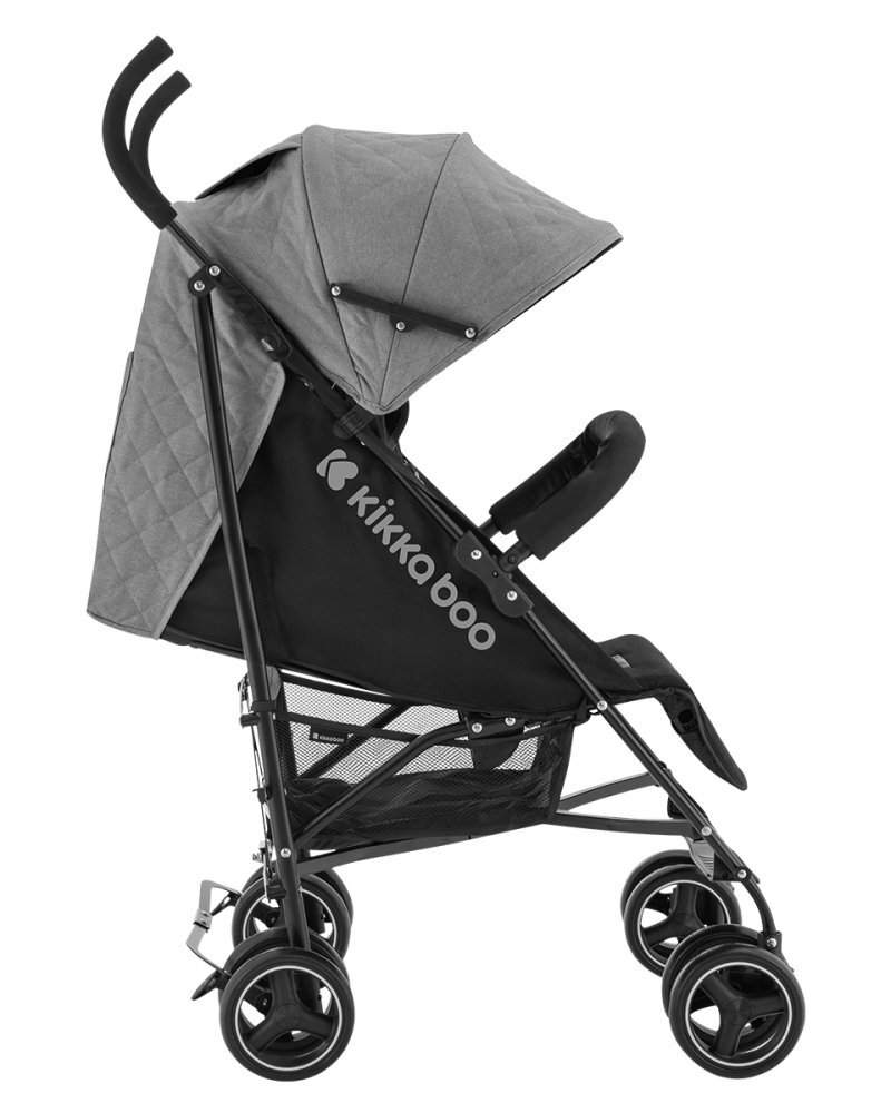 KikkaBoo Carucior sport pentru copii Beetle Grey cu Spatar reglabilBara de protectie detasabilaPliere tip umbrela si greutate redusa Copertina reglabila cu plasa de ventilatieRoti pivotante detasabilePana la 22kg