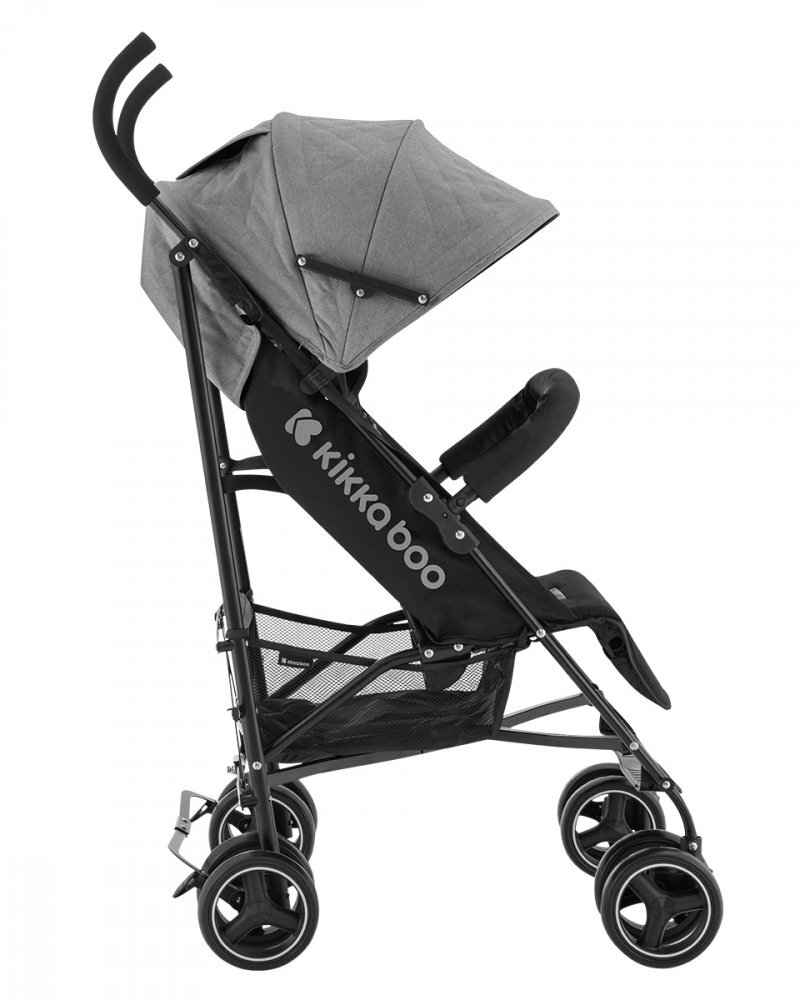 KikkaBoo Carucior sport pentru copii Beetle Grey cu Spatar reglabilBara de protectie detasabilaPliere tip umbrela si greutate redusa Copertina reglabila cu plasa de ventilatieRoti pivotante detasabilePana la 22kg