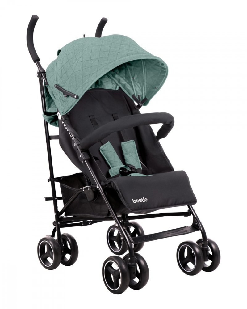 KikkaBoo Carucior sport pentru copii Beetle Mint cu Spatar reglabilBara de protectie detasabilaPliere tip umbrela si greutate redusa Copertina reglabila cu plasa de ventilatieRoti pivotante detasabilePana la 22kg
