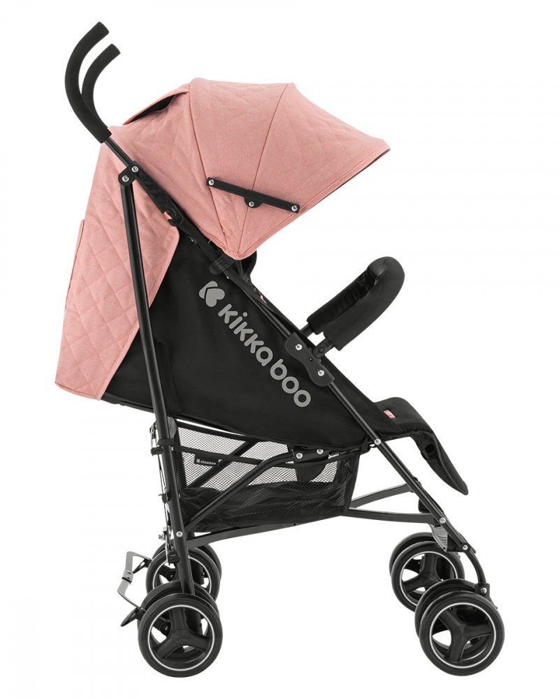 KikkaBoo Carucior sport pentru copii Beetle Pink cu Spatar reglabilBara de protectie detasabilaPliere tip umbrela si greutate redusa Copertina reglabila cu plasa de ventilatieRoti pivotante detasabilePana la 22kg