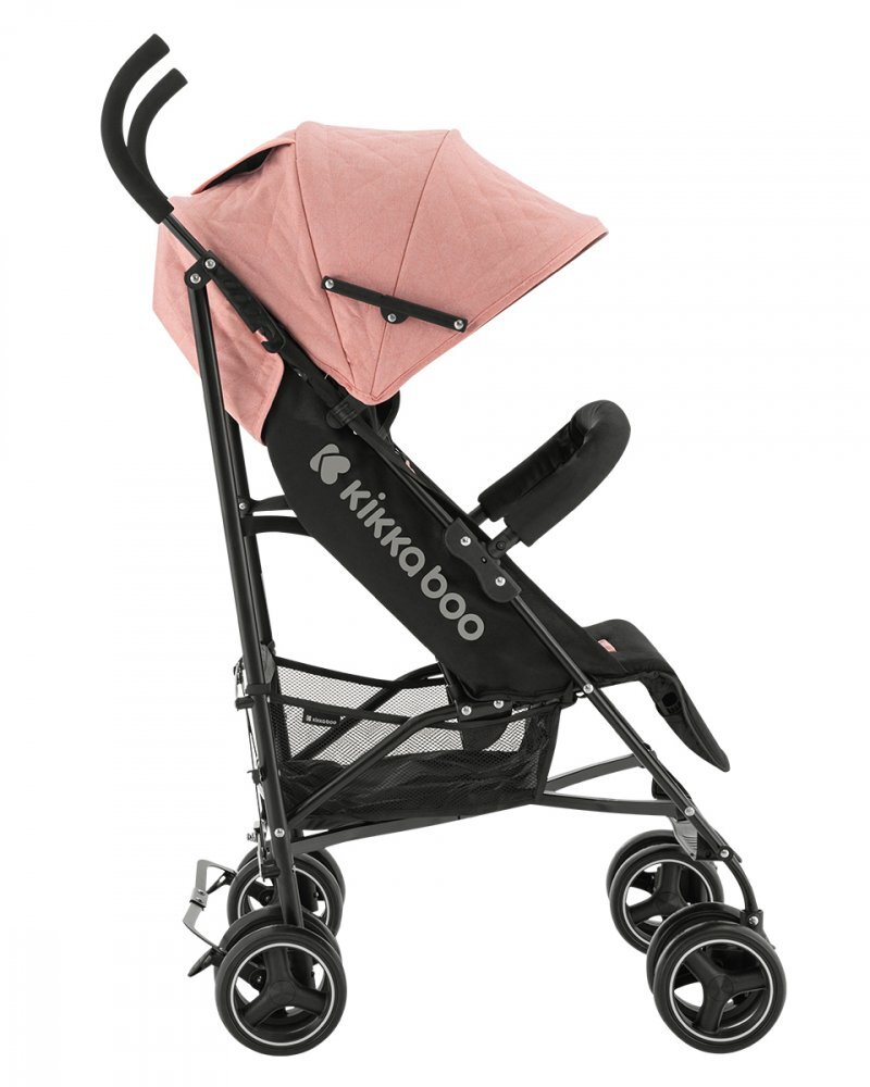 KikkaBoo Carucior sport pentru copii Beetle Pink cu Spatar reglabilBara de protectie detasabilaPliere tip umbrela si greutate redusa Copertina reglabila cu plasa de ventilatieRoti pivotante detasabilePana la 22kg