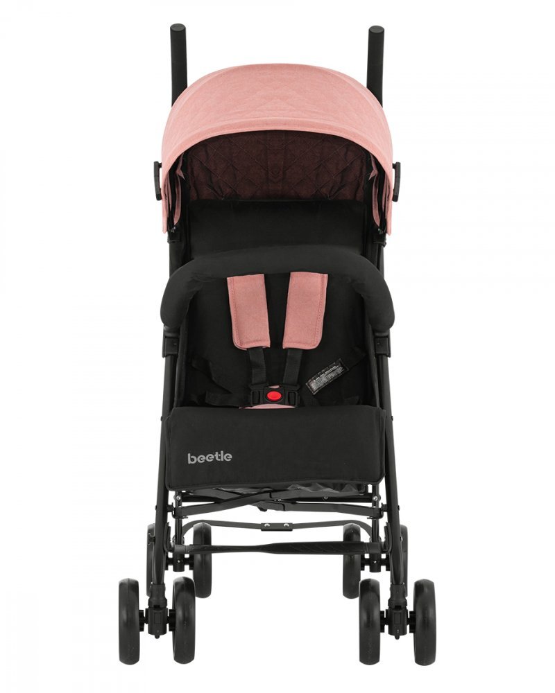 KikkaBoo Carucior sport pentru copii Beetle Pink cu Spatar reglabilBara de protectie detasabilaPliere tip umbrela si greutate redusa Copertina reglabila cu plasa de ventilatieRoti pivotante detasabilePana la 22kg