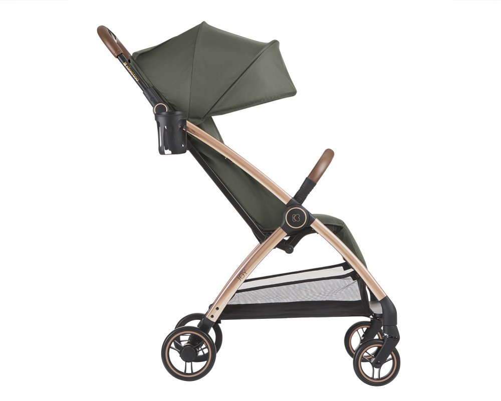 KikkaBoo Carucior sport pentru copii Joy Army greenCadru din aluminiuSistem automat de pliere One TouchRoti pivotante cu suspensiiSpatar si suport picioare reglabileCapotinarecomandat de la nastere pana la 22kg