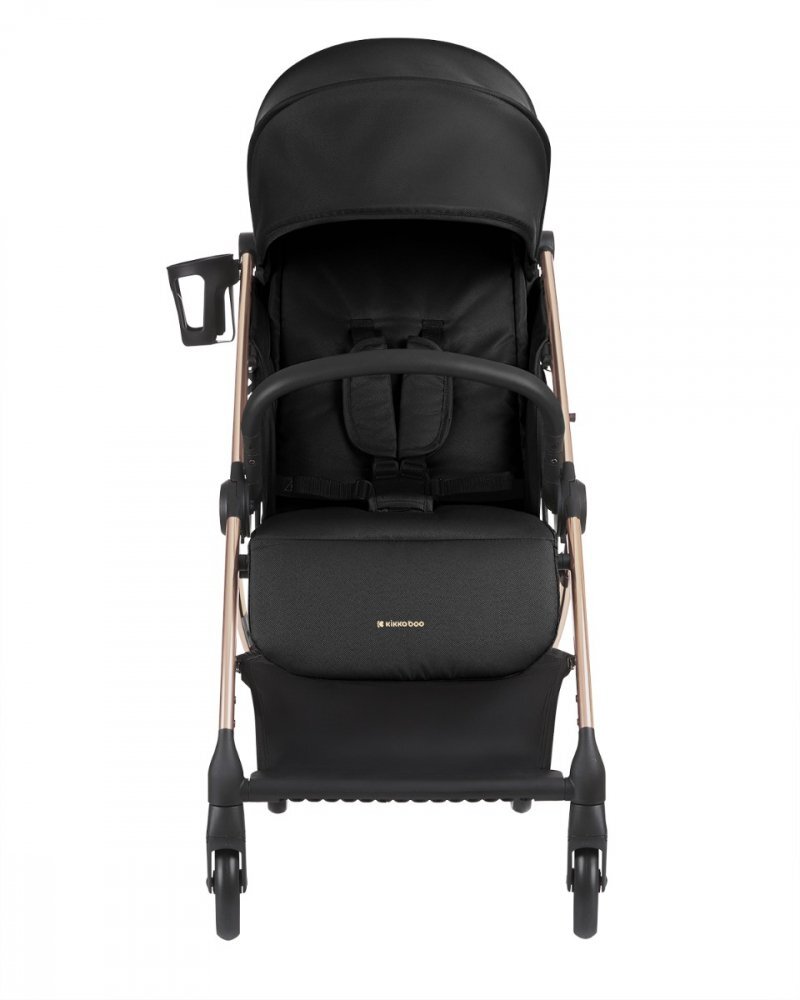 KikkaBoo Carucior sport pentru copii Joy BlackCadru din aluminiuSistem automat de pliere One TouchRoti pivotante cu suspensiiSpatar si suport picioare reglabileCapotinarecomandat de la nastere pana la 22kg