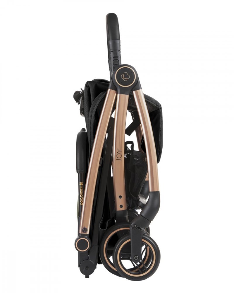 KikkaBoo Carucior sport pentru copii Joy BlackCadru din aluminiuSistem automat de pliere One TouchRoti pivotante cu suspensiiSpatar si suport picioare reglabileCapotinarecomandat de la nastere pana la 22kg