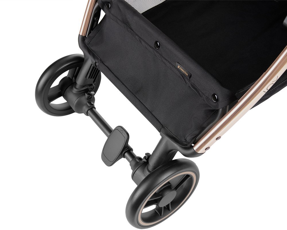 KikkaBoo Carucior sport pentru copii Joy BlackCadru din aluminiuSistem automat de pliere One TouchRoti pivotante cu suspensiiSpatar si suport picioare reglabileCapotinarecomandat de la nastere pana la 22kg