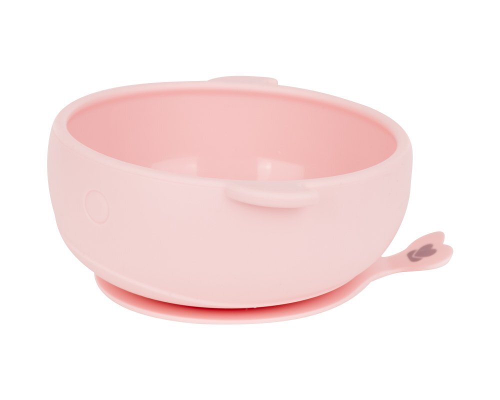 KikkaBoo Castron din silicon cu ventuza Whale Pink